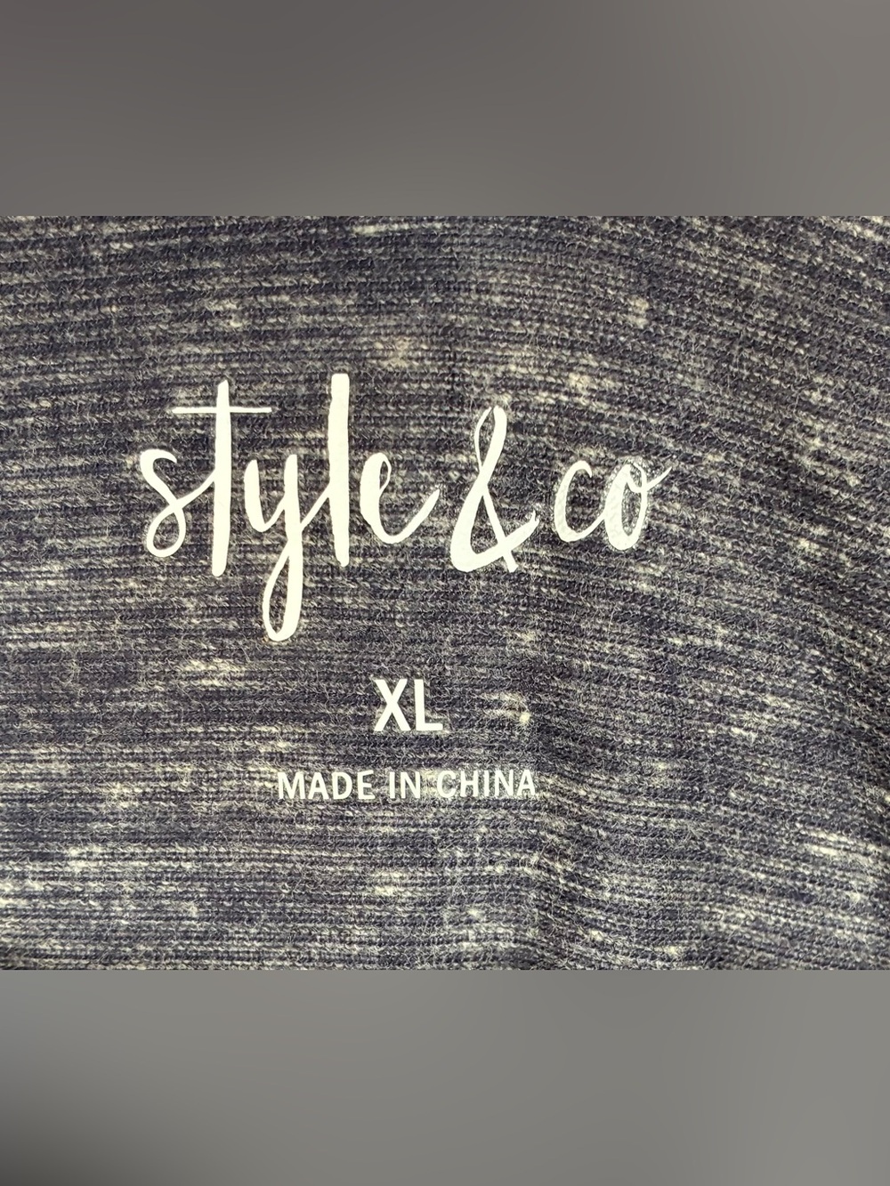 Style & Co. Women's XL Blue Marled Floral Medallion Graphic Short Sleeve Tee Top - Picture 3 of 7